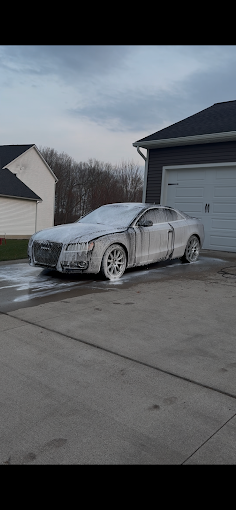Audi covered in detailing foam